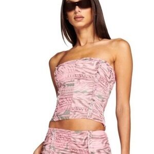 I AM GIA parton tube top in pink swirl - M